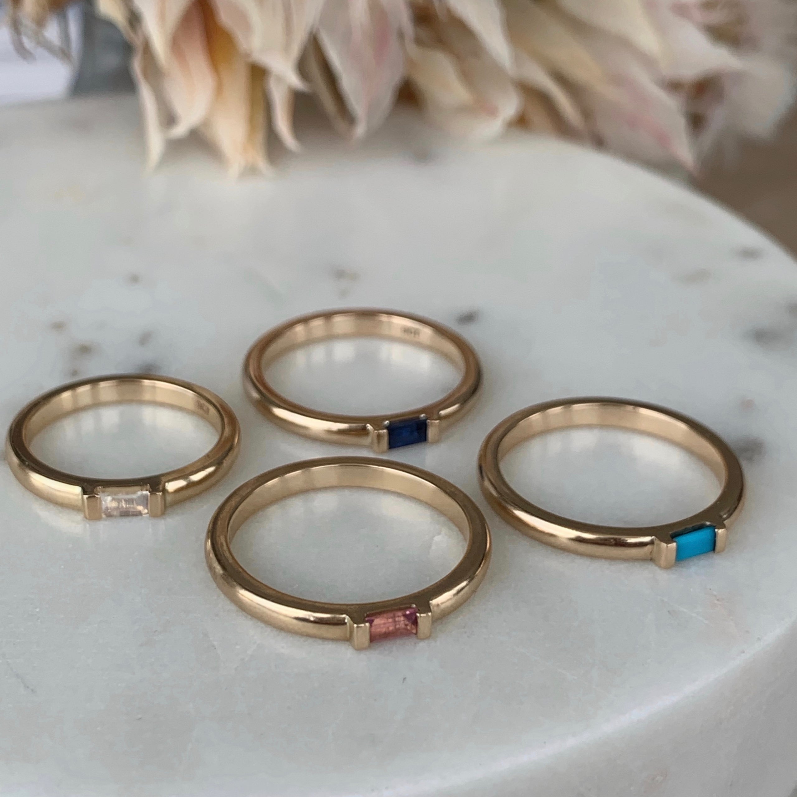 Rose gold 2025 stackable birthstone rings