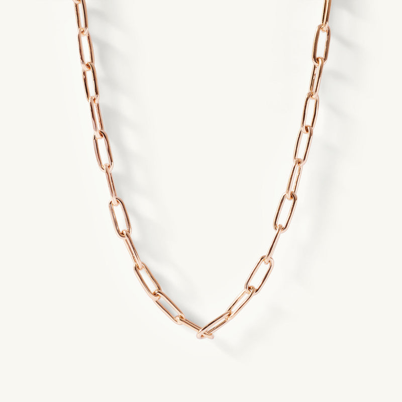 Paperclip Chain in Solid Yellow Gold